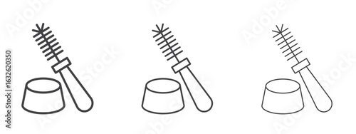 Toilet brush icon in Line Art Style for Design collection