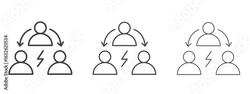 Third party icon in Line Art Style for Design collection