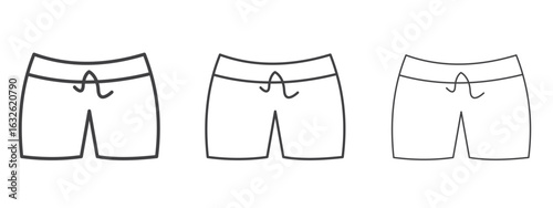 Swim shorts icon in Line Art Style for Design collection
