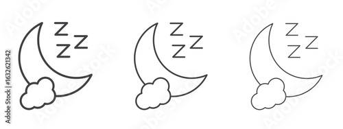 Sleep icon in Line Art Style for Design collection