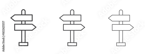 Signpost icon in Line Art Style for Design collection