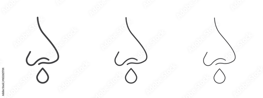 Fototapeta premium Runny nose icon in Line Art Style for Design collection