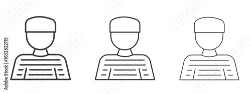 Prisoner icon in Line Art Style for Design collection