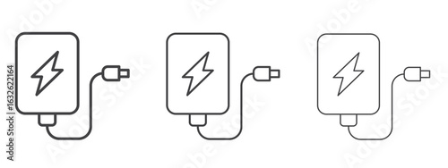 Power bank icon in Line Art Style for Design collection