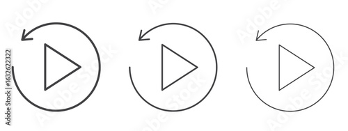 Playback icon in Line Art Style for Design collection