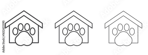 Pet shelter icon in Line Art Style for Design collection
