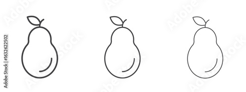 Pear icon in Line Art Style for Design collection