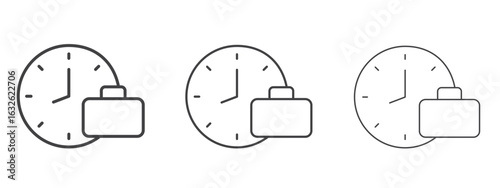 Office time icon in Line Art Style for Design collection