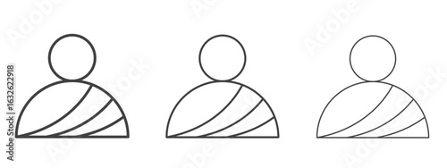 Monk icon in Line Art Style for Design collection
