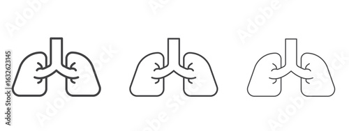 Lung icon in Line Art Style for Design collection