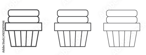 Laundry basket icon in Line Art Style for Design collection