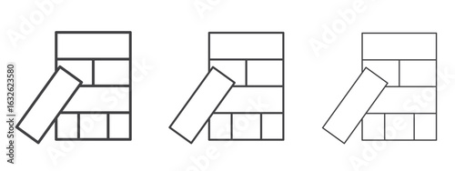 Jenga icon in Line Art Style for Design collection