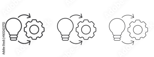 Implementation icon in Line Art Style for Design collection