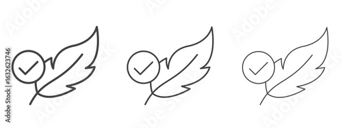 Hypoallergenic tested icon in Line Art Style for Design collection