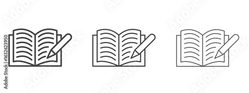 Homework icon in Line Art Style for Design collection