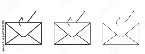 Email phishing icon in Line Art Style for Design collection
