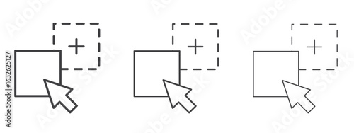 Drag and drop icon in Line Art Style for Design collection