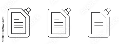 Doy pack pouch icon in Line Art Style for Design collection