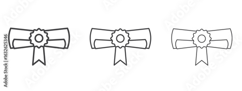 Diploma icon in Line Art Style for Design collection