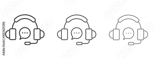 Customer support icon in Line Art Style for Design collection