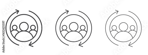 Customer retention icon in Line Art Style for Design collection