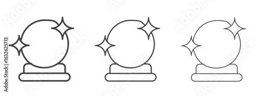 Crystal ball icon in Line Art Style for Design collection