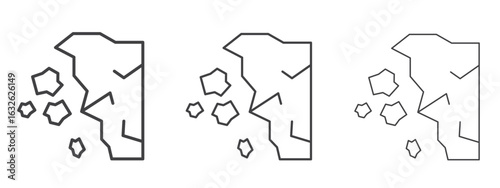 Cliff icon in Line Art Style for Design collection