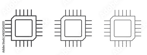 Chip icon in Line Art Style for Design collection