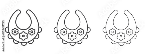 Baby bib icon in Line Art Style for Design collection