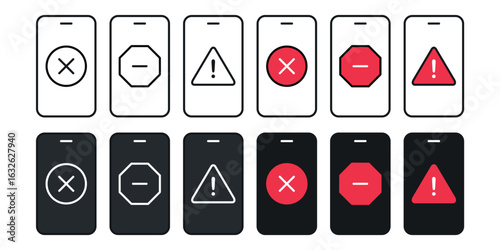 Phone error icon. Illustration vector
