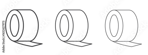 Adhesive tape icon in Line Art Style for Design collection