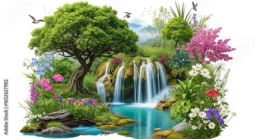 small waterfall in the park