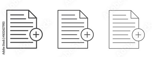 Add document icon in Line Art Style for Design collection