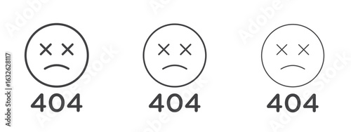 404 Error icon in Line Art Style for Design collection