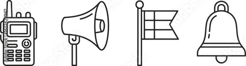 Vector Icon sheet of  four different communication and alert devices