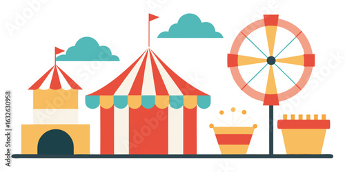 carnival birthday ferris wheel food stalls