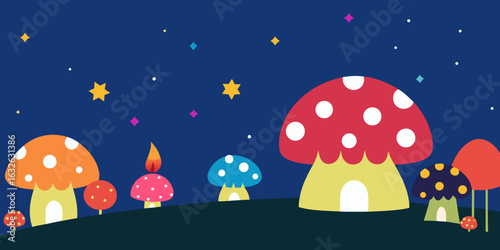 mushroom fairy village birthday sparkles magic