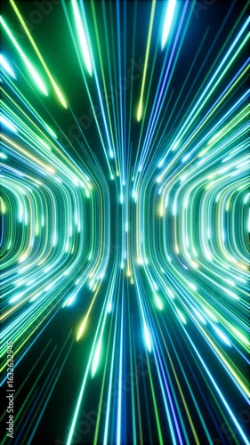 Seamless Green Neon Dynamic Trails