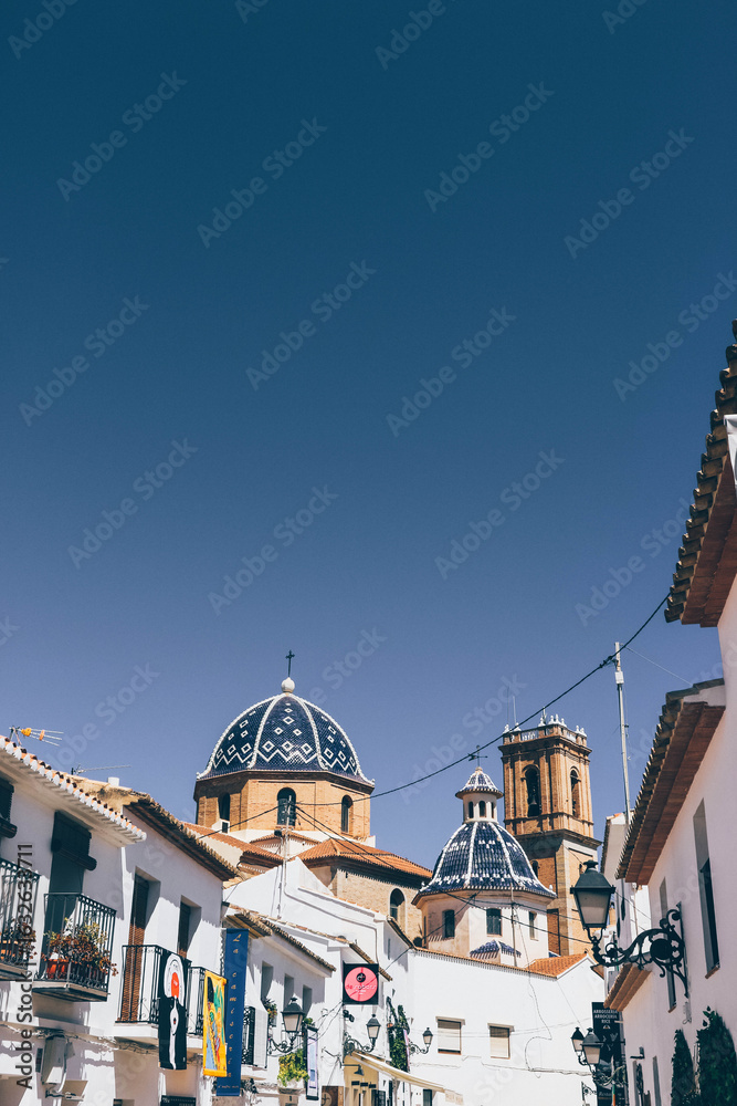 Obraz premium view of the old town in the city of altea costa blanca spain