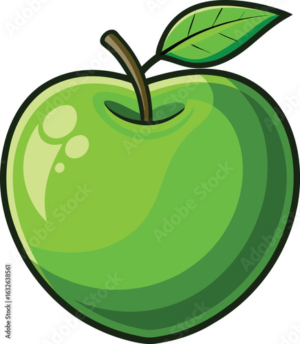 Apple fruit cartoon vector illustration food object isolated flat vector