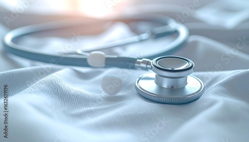 Professional Healthcare Stethoscope Macro Shot