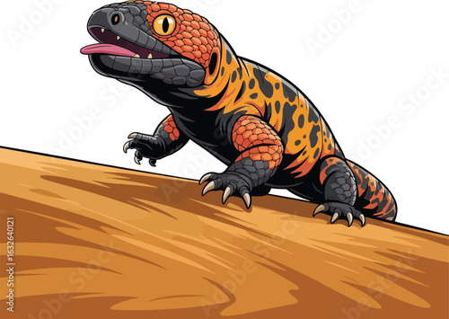 Cute cartoon a illustrator vector gila monster