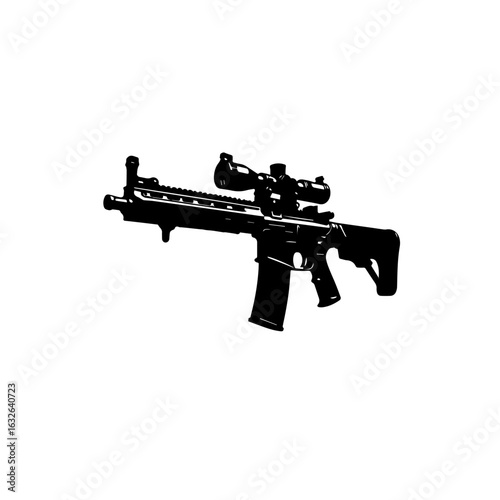 assault rifle isolated on white