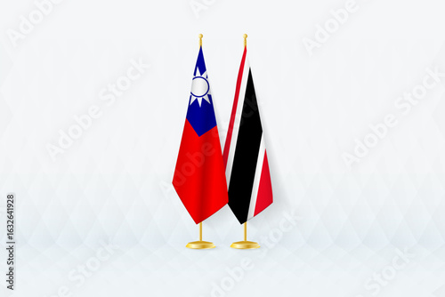 Taiwan and Trinidad and Tobago Flags Side by Side, Symbol of International Partnership.
