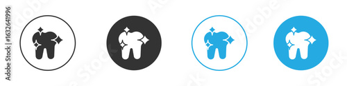 clean tooth icon in editable flat vector in black and white