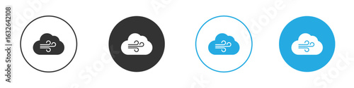 Wind clouds icon in editable flat vector in black and white