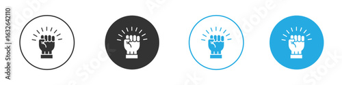 Will power icon in editable flat vector in black and white