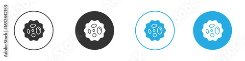 White blood cell icon in editable flat vector in black and white