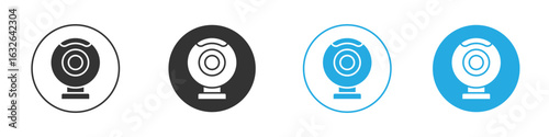 Webcam icon in editable flat vector in black and white