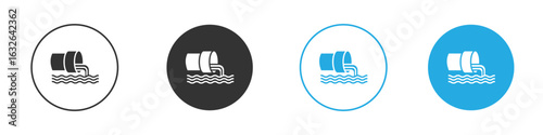 Waste water icon in editable flat vector in black and white